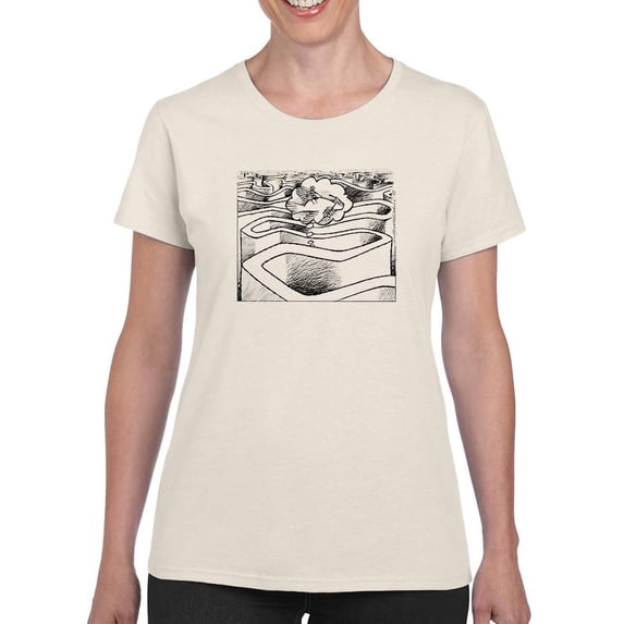 Maze Of Peace. T-Shirt Women -Wilfred Hildonen Designs, Female x-Large