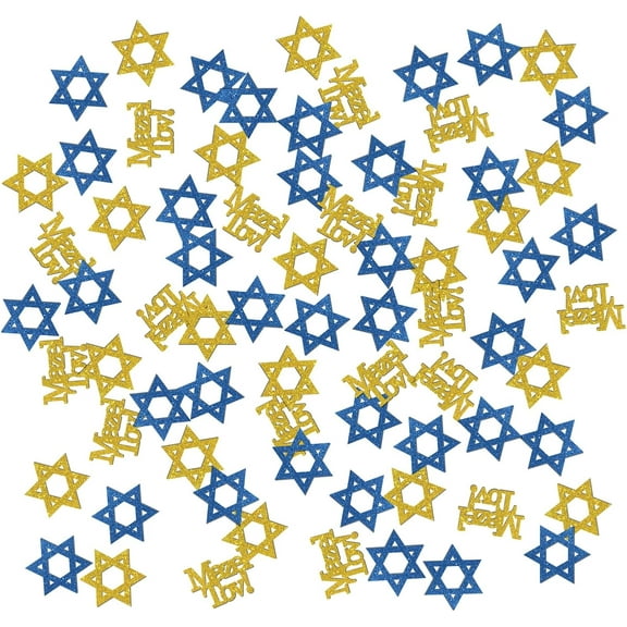 Mazel Tov Confetti Glitter, Congratulations Table Decor, Birthday, Bar Mitzvah Paper Scatter Confetti, Birthday, Wedding, Jewish Party Table Decorations, 120pcs