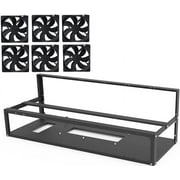 Mazepoly 6GPU/ 8GPU/12GPU Steel Mining Rig Frame Open Air Miner for Mining Cryptocurrency Bitcoin/ETH/ETC/ZEC, Dual Power Supported, Frame Rack w/ 6 Cooling Fans