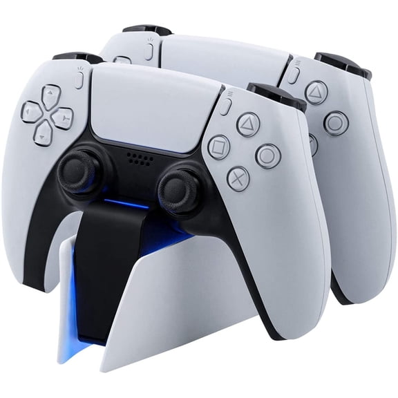 Mazepoly Dual Charger for PS5 Controller Fast Charging Station Dock with USB Type-C Adapter and LED Indicator for PlayStation 5 DualSense