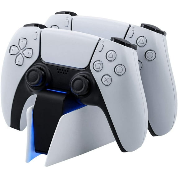 Mazepoly Dual Charger for PS5 Controller Fast Charging Station Dock with USB Type-C Adapter and LED Indicator for PlayStation 5 DualSense