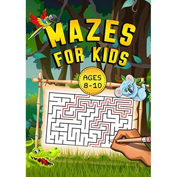 Pre-Owned Mazes For Kids Ages 8-10: 100 Mazes Workbook For Kids Ages 8-10, 3 Difficulty levels + Bonus Level, Large Size Pages (8.5''x11.5''), Improve motor control and Build Confidence! Paperback