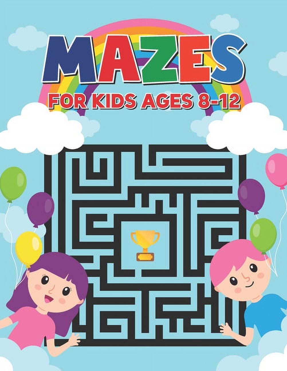 100 Fun Mazes of 5 Levels for Kids 4-6+8-12: Maze Puzzle Games