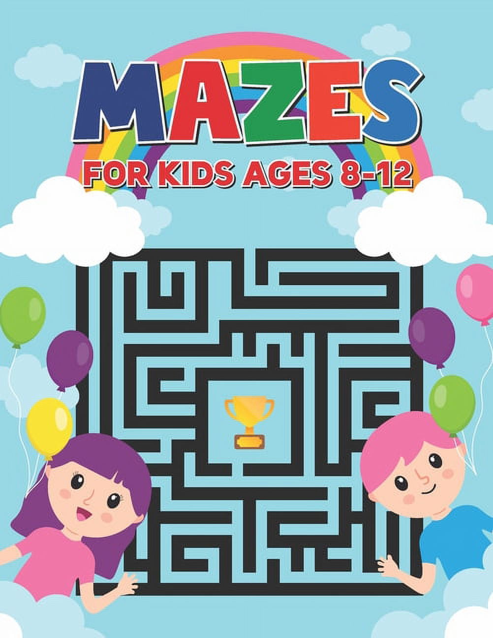 Maze Puzzle Book for Kids age 8-12 years: Activity Book for Kids (Maze Books  for Kids) with coloring pages (Paperback)