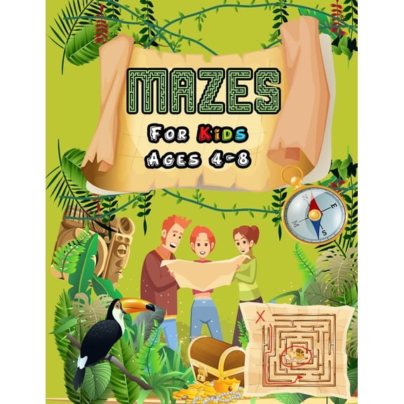 Mazes For Kids Ages 4-8: Maze Activity Book (fun activities for kids) 4-6, 6-8, 8 year olds Workbook for Children with G, (Paperback)