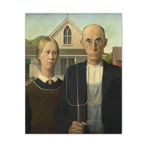 Mazevoo - American gothic by Grant Wood | Reproduction Canvas Print | USA