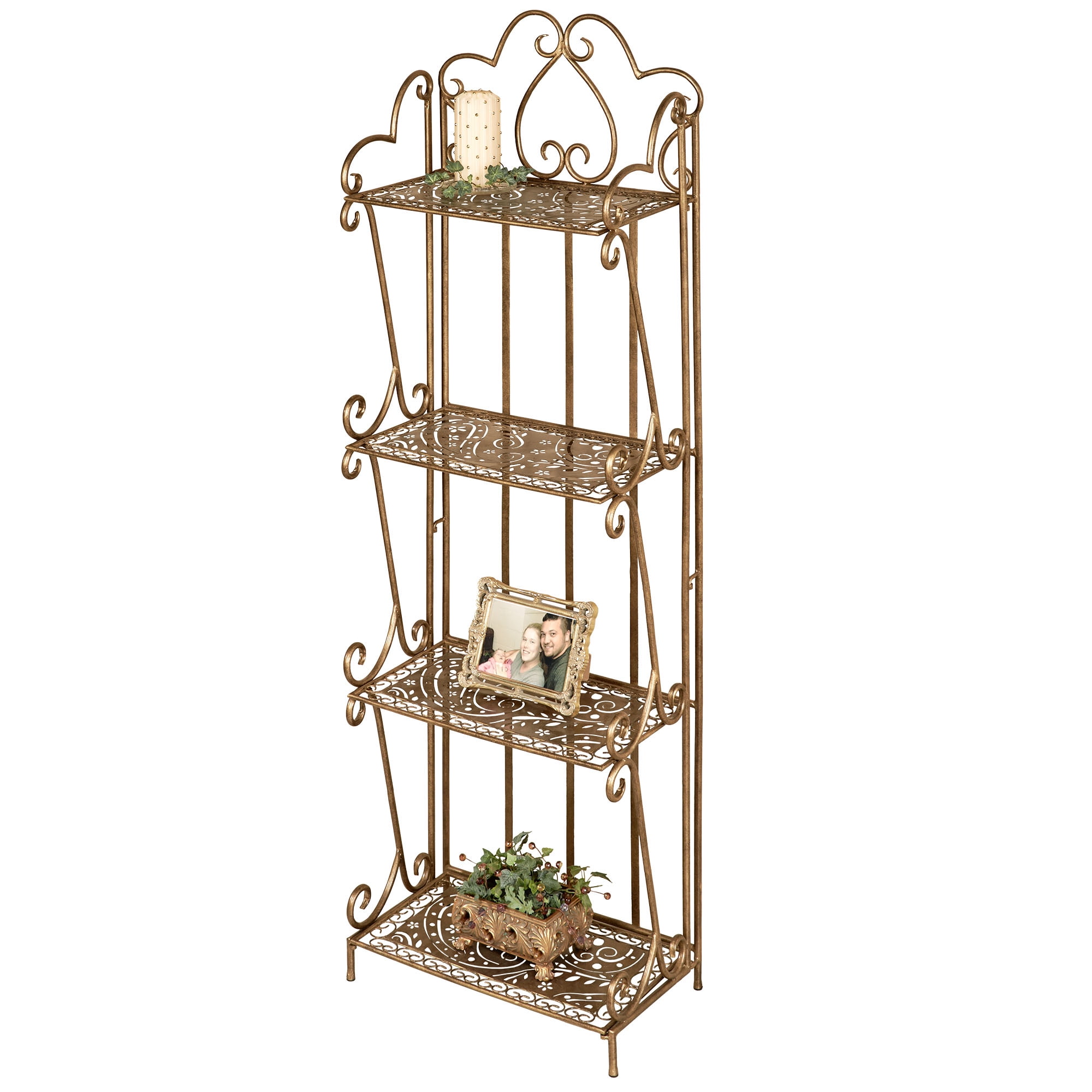 Mazie Paisley Etagere Antique Gold Antique Gold