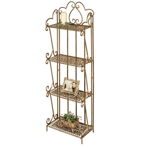 Mazie Paisley Etagere Antique Gold Antique Gold