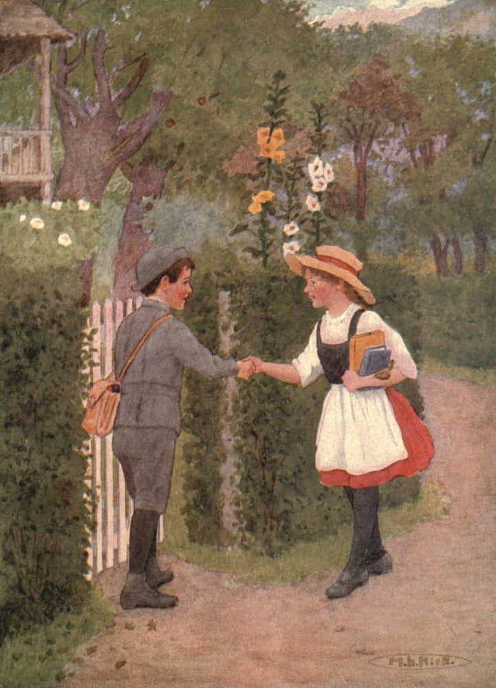 Mazli 1921 He shook her hand Canvas Art - Maria Kirk (18 x 24)
