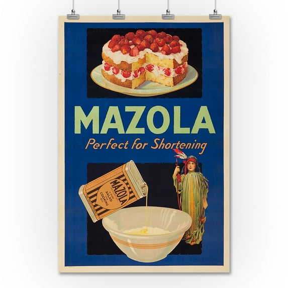 Mazola - Perfect for Shortening Vintage Poster USA c. 1935 (36x54 Giclee Gallery Print, Wall Decor Travel Poster)