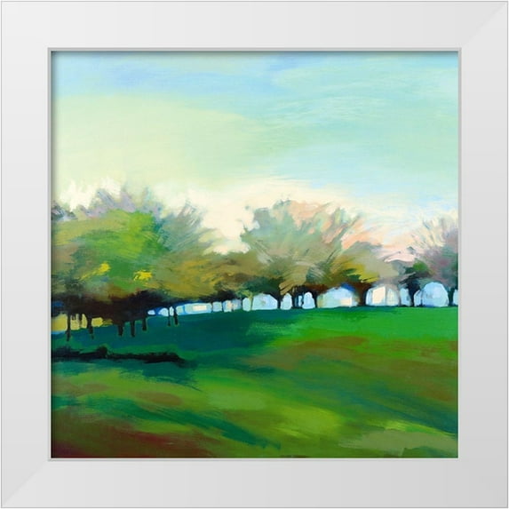 Mazur-Devaux, Ewa 26x26 White Modern Wood Framed Museum Art Print Titled - Champs de pommiers