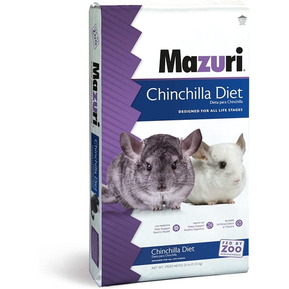 Mazuri Chinchilla Diet, Nutritionally Complete Chinchilla Food, 25 lbs