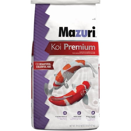 Mazuri Koi Premium Food Large - 5mm Pellet Food for Koi Over 12 inches Long, 20 lbs
