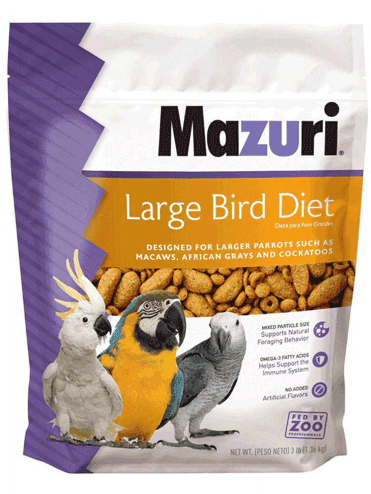 Mazuri Large Bird Diet, Parrot Food, 3lb
