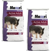 Mazuri | Nutritionally Complete Mini Pig Active Adult Food | 25 Pound 25 lb. Bag - Pack of 2
