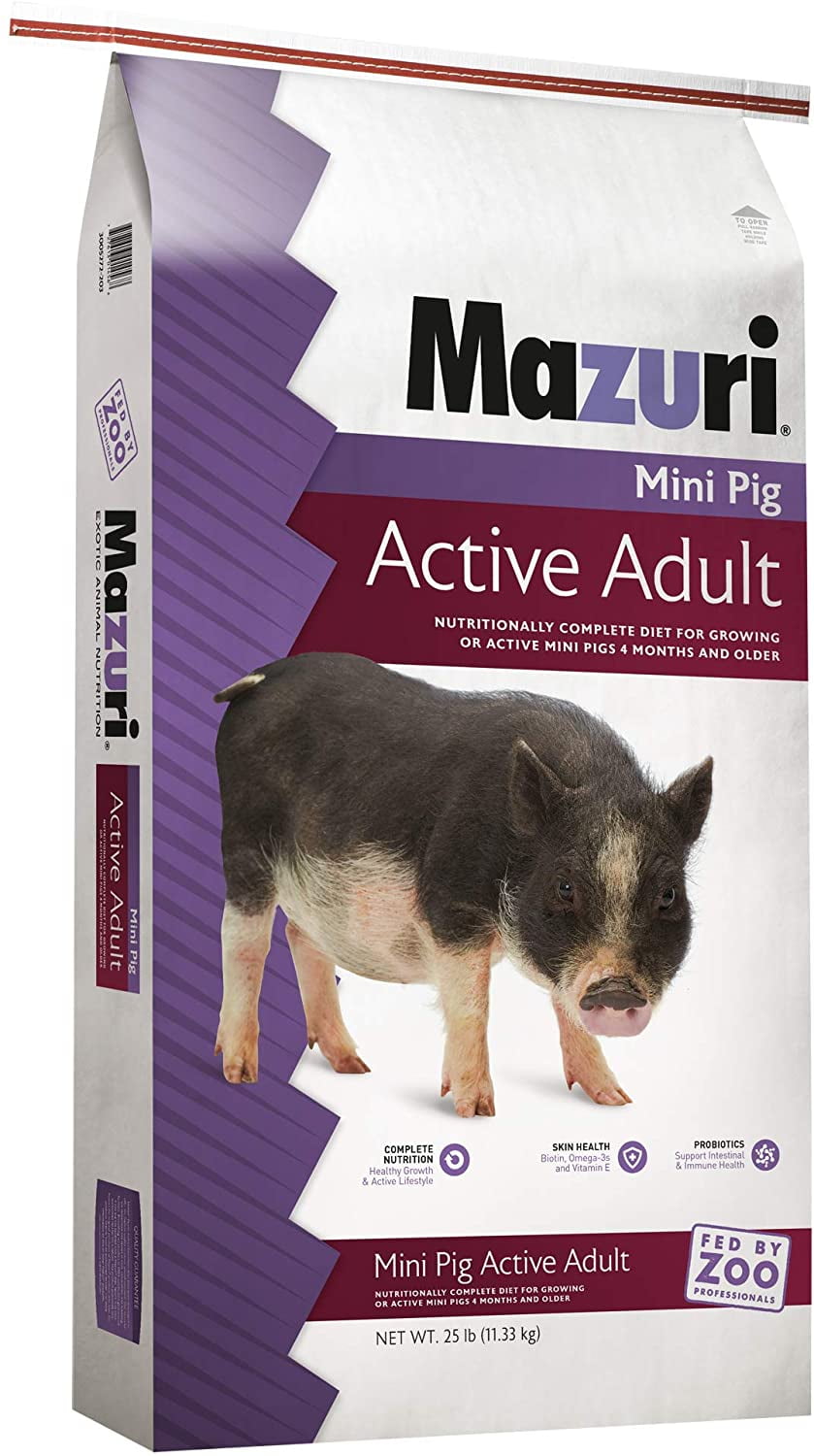 Mazuri | Nutritionally Complete Mini Pig Active Adult Food | 25 Pound (25 lb.) Bag