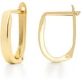 thumbnail image 1 of Mazzeri 14k Solid Gold Huggie Hoop Earrings for Women, 2.5mm Wide with Hinged Closure, Hypoallergenic, – Flat Polished Gold Huggie Earrings 14k Real Gold For Women and Men, 1 of 7
