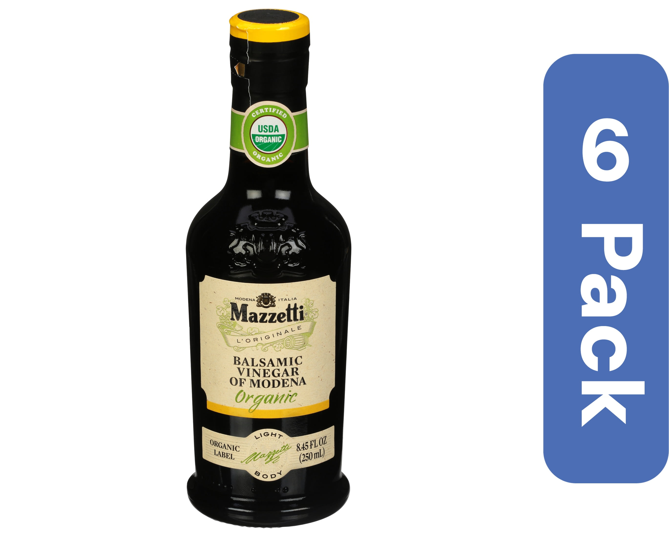 Mazzetti 3-Leaf Organic Balsamic Vinegar 8.45 oz (Pack Of 6)