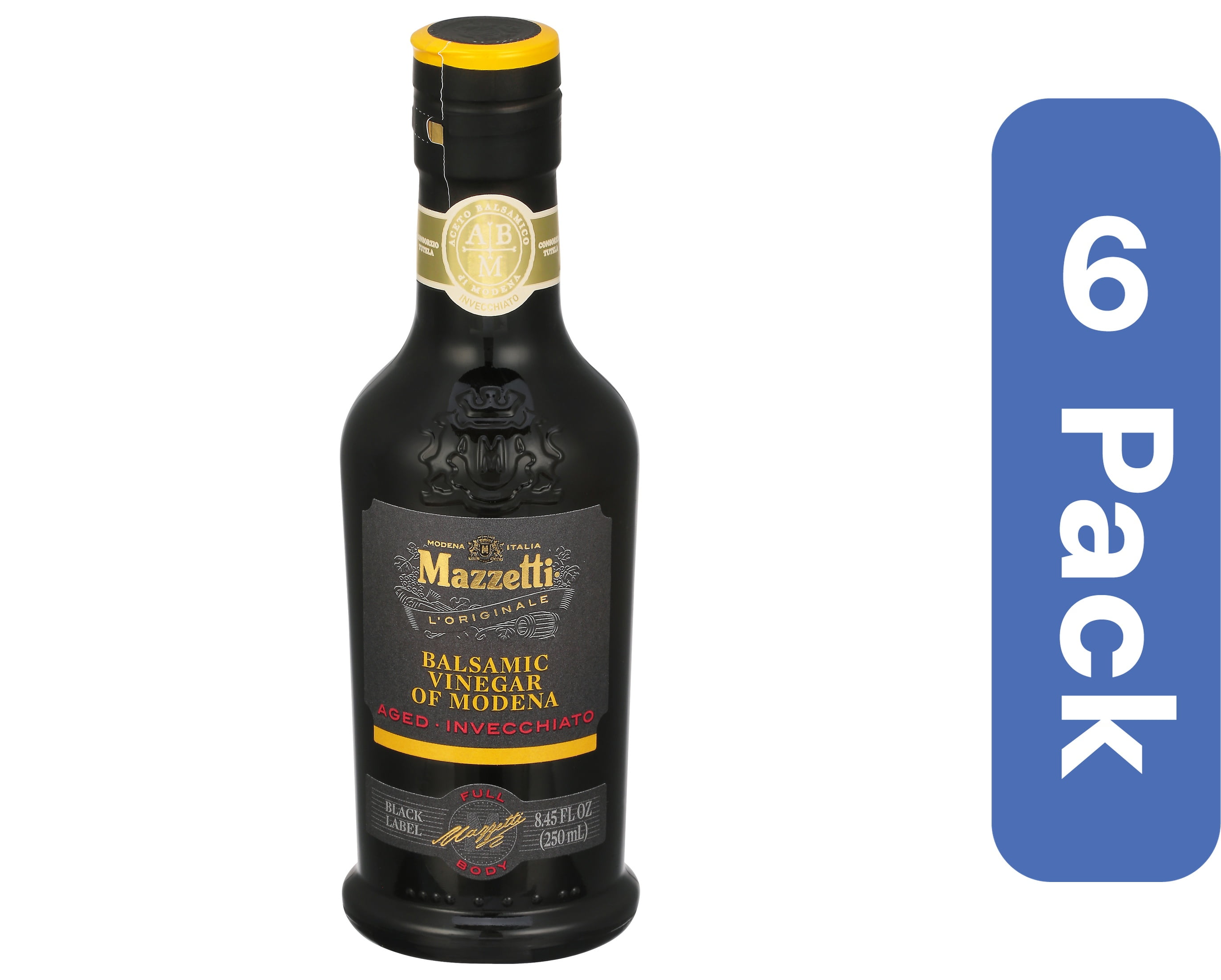 Mazzetti 5-Leaf Black Balsamic Vinegar 8.45 oz (Pack Of 6)