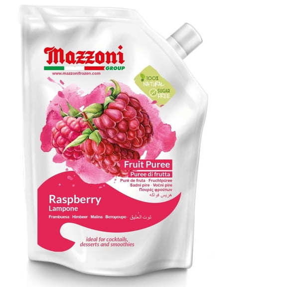 Mazzoni, Raspberry Puree, 100% Pure Raspberries, Just Fruit, No Sugar Added, 2.2 lb