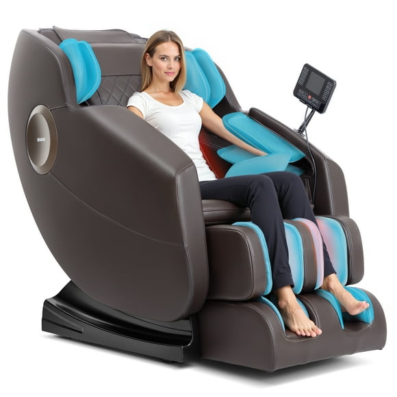 Mazzup Massage Chair Full Body , Zero Gravity Shiatsu Recliner with 14 Massage Points, Brown