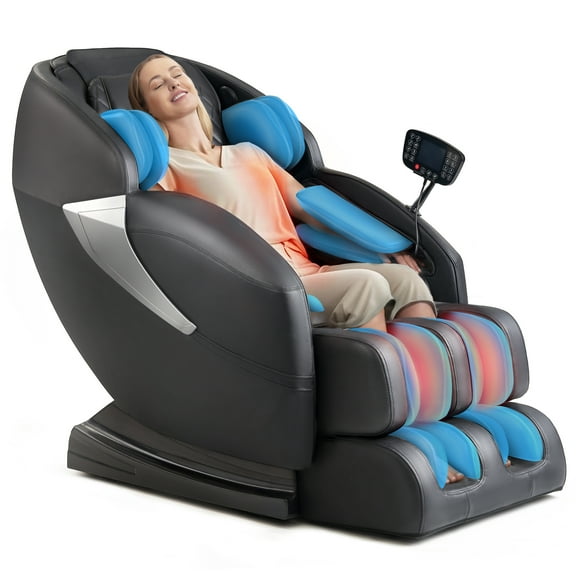 Mazzup Massage Chair, Zero Gravity Shiatsu Massage Chair Full Body and Recliner with Fully Assembled, LCD Screen, Lower Back and Calf Heating, Air Compression, Black