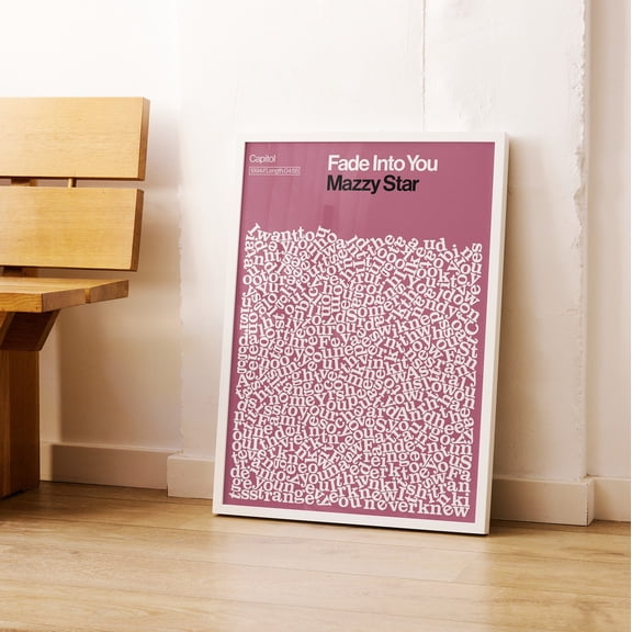 Mazzy Star Fade Into You Song Lyric Print, Dream Pop Music Poster