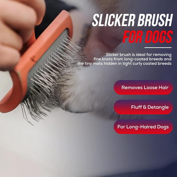 Mbala Slicker Dog Brush for Shedding & Grooming Professional Deshedding Brush for Poodles, Goldendoodles & Long-Haired Dogs, Detangle & Fluff with Ease, Large