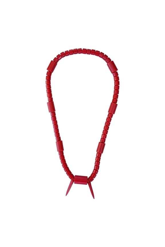 Nigerian Igbo Beaded Necklace — Red (14 inch)