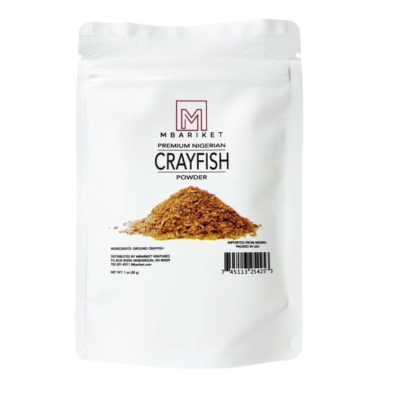 Mbariket Nigerian Crayfish Powder – African Seafood Seasoning (1 × 1 oz Pack)