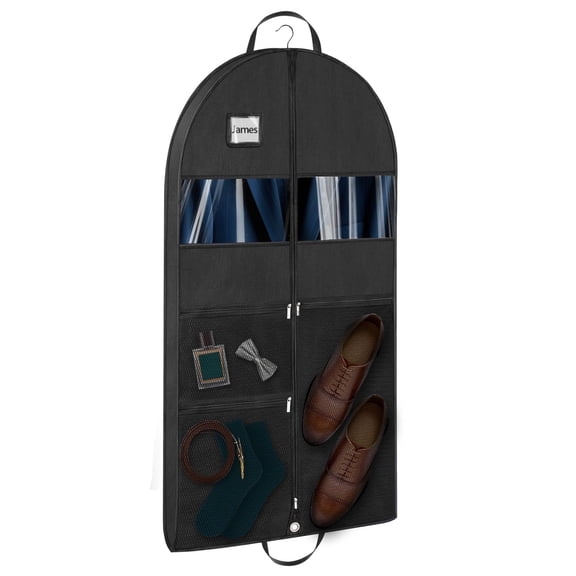 Mber 43" Garment Bags for Travel, Garment Bags Hanging Clothes, Travel Suit Bag Closet Storage For Dress Clothes Costumes Coats Shoes, Black