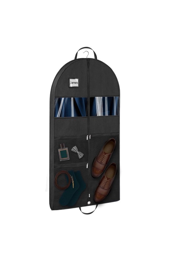 43" Garment Bags for Travel, Garment Bags Hanging Clothes, Travel Suit Bag Closet Storage For Dress Clothes Costumes Coats Shoes, Black