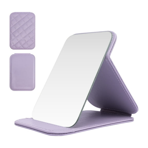 Mber Portable Travel Mirror for Makeup, Travel Makeup Mirror, Foldable Cosmetic Mirror, Adjustable Angle, 8.07"x6.1", Purple