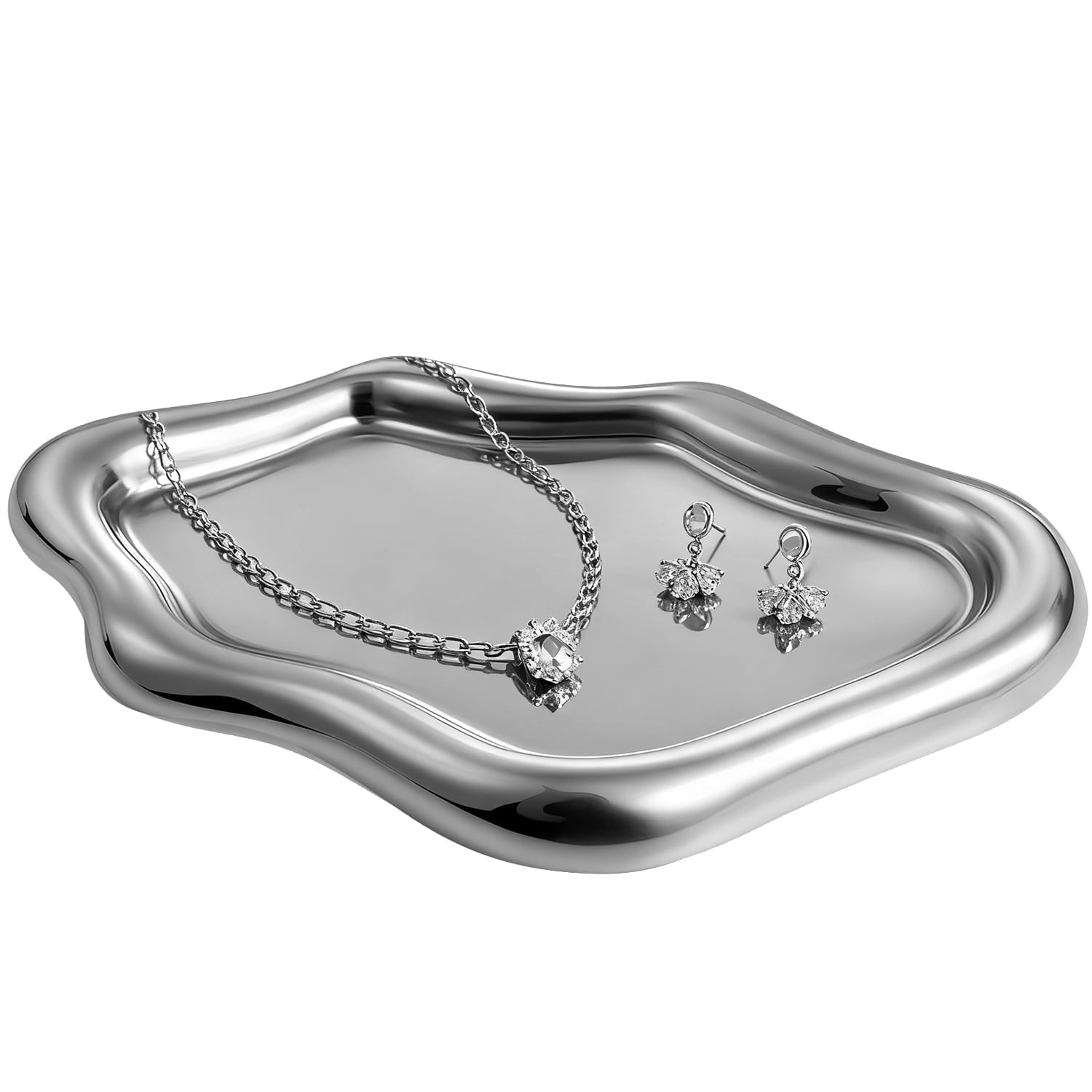 Mber Stainless Steel Jewelry Tray, Ring Holder Jewelry Trinket Dish ...