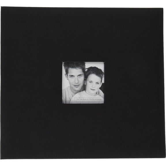 Mbi Fashion Fabric Post Bound Album W/Window 12"X12"-Black