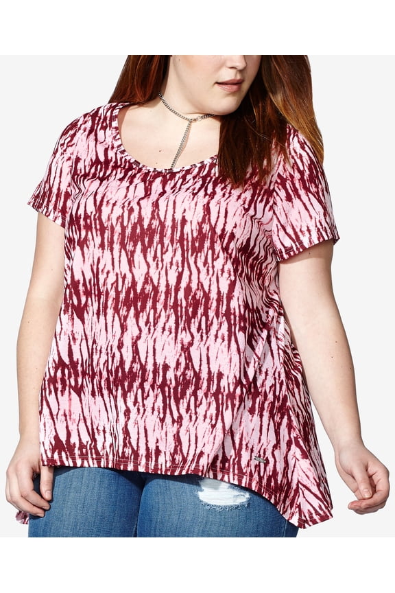 By Tess Holliday Trendy Plus Size Cutout Back T-Shirt Tea Rose 1X