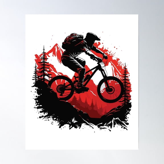 Mbr Mountain Biker Poster Wall Art, Modern Wall Decor, 16x24 UNFRAMED
