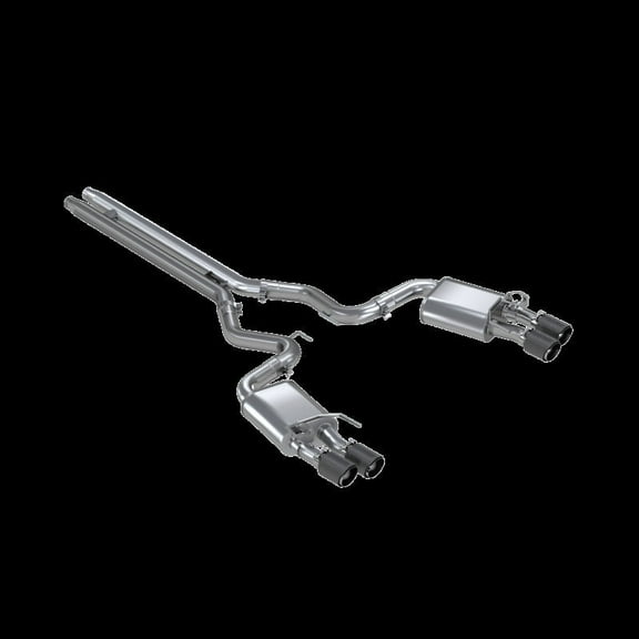 18-20 Ford Mustang GT 5.0 w/ Quad Tip Active Exhaust Cat Back Split Rear T304 w/ Carb Fib Tips MBRP S72093CF