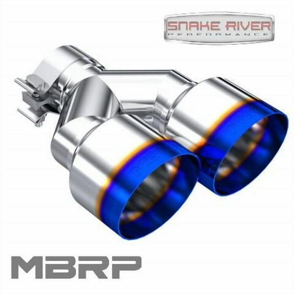 MBRP 2.5" In 4" Dual Outlet 9.5" Right Side Long Burnt End Exhaust Tip T5178BE