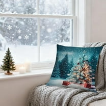Mbvtdt Christmas Pillow Covers 18x18 Inch,Joyful Holiday Decorative Throw Pillowcases with Classic Nativity Design,Soft Square Cushion Cover for Couch Sofa and Bedroom Festive Decor