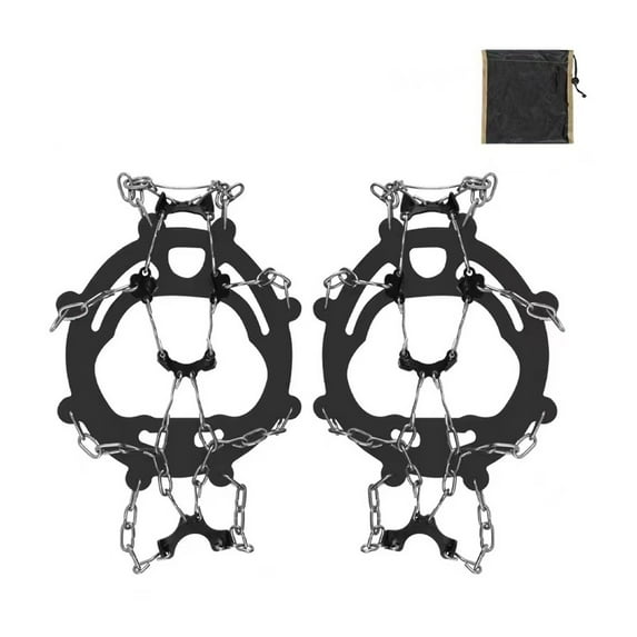 Mbvtdt Crampons for Shoes,Durable Traction Cleats with 19 Stainless Steel Spikes for Ice and Snow Walking,Crampons for Hiking and Jogging Stability,Boot Chains for Winter Grip