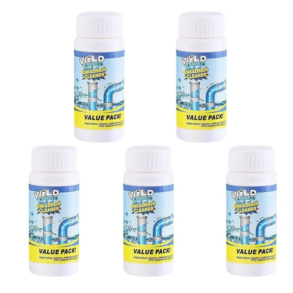 Mbvtdt Drain Cleaner,Powerful Sink and Drain Cleaner Powder Fast Foaming,Drain Clog Remover,Household Drain Cleaning Product,Wild Tornado Sink and Drain Cleaner(5pcs)