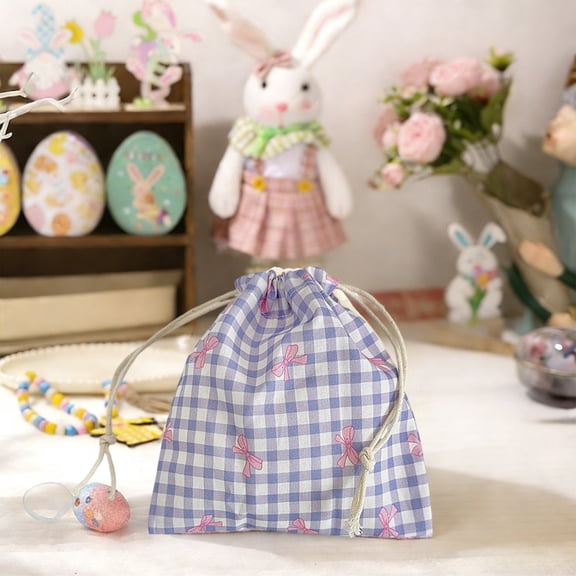 Mbvtdt Easter Gift Bags Bulk,Small Item Storage Bag Dustproof Easter Candy Bag,Reusable Bundle Pocket for Party Favor Egg Hunt Treats and Holiday Gift Packaging