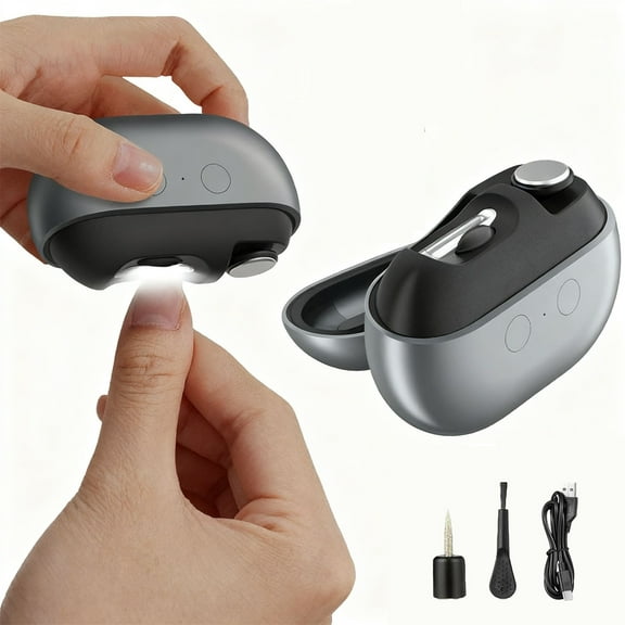 Mbvtdt Electric Smart Nail Clipper,Electric Toenail Clippers for Thick Nails,for Seniors Adults Nail Trimmer,USB Rechargeable,Small and Portable,Designed for Convenient Operation,Black