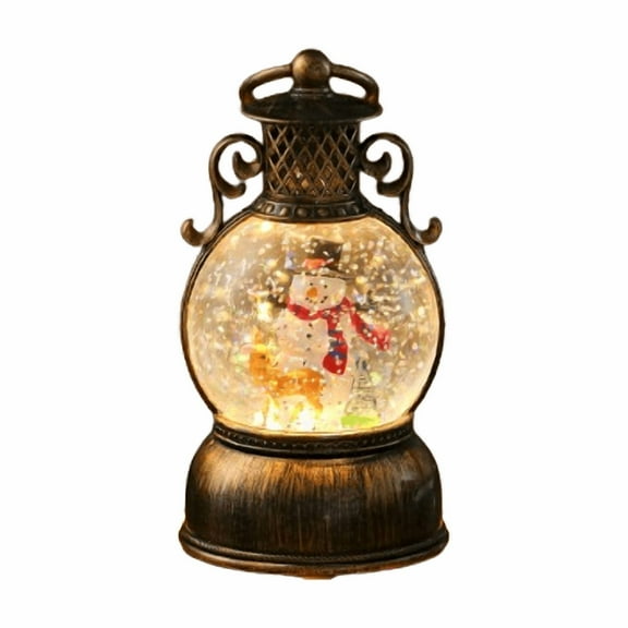 Mbvtdt Fall Snow Globe Lantern Fall Decor, Christmas Snow Globes Light-Up Horse Lantern Musical Portable USB or Battery-Powered for Holiday Tabletop