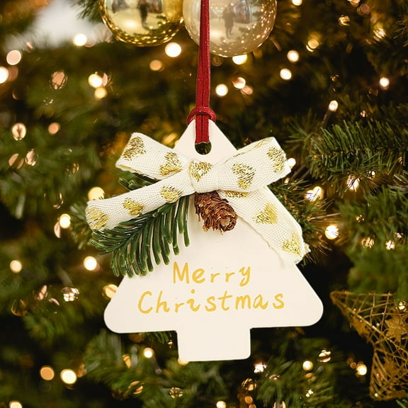 Mbvtdt Merry Christmas Paper Gift Tags,Christmas Tree Shaped Hanging Labels with Hemp Rope for DIY Crafts,Holiday Party and Gift Wrapping Christmas Tags with String Decorations