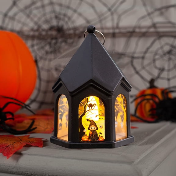 Mbvtdt Mini Jack O Lanterns and Lanterns for Centerpieces,Halloween Decoration Electronic Candle Light with Mirror