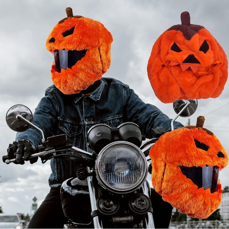 evil pumpkin motorcycle helmet GLAHORSE Cover, Halloween Pumpkin, One Size Fits All, Satisfaction Guarantee, Orange : Automotive IMPORTANT INFORMATION Mbvtdt Motorcycle Helmet Cover and