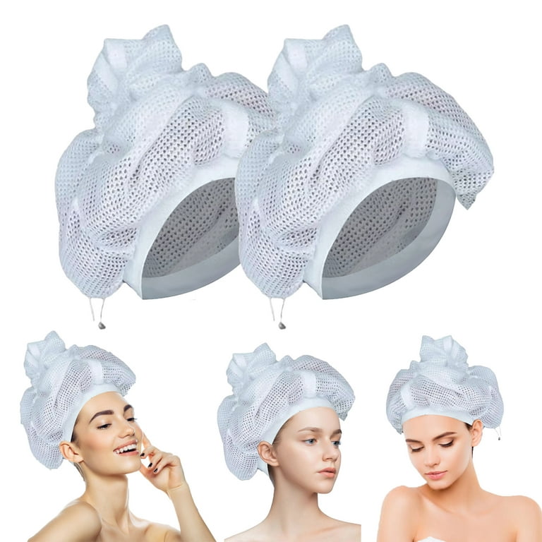 Mbvtdt Net Plopping Cap for Drying Curly with Drawstring - Adjustable Curly  Hair Net Plopping Net 