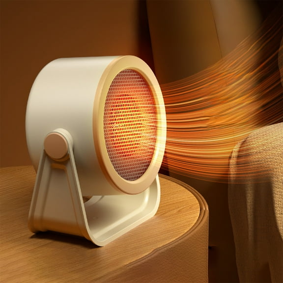 Mbvtdt Portable Mini Electric Fireplace Heater Featuring 3D Flame Effect, Small Room Battery Powered Heater and Quiet Heater for Bedroom Use in Bathroom and Office Settings